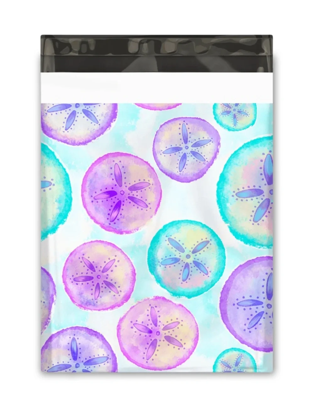25 Watercolor Sand Dollar Polymailers 10x13 Pastel Beach Shipping Bags Boutique